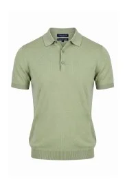Ultrafine Merino Yünü Açık Yeşil Triko Polo