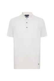 Ultrafine Merino Yünü Beyaz Triko Polo