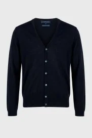 Ultrafine Merino Yünü Lacivert Triko Hırka