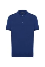 Ultrafine Merino Yünü Mavi Triko Polo