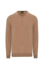 Hemington - V Yaka Merino Yün Camel Triko