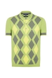 Hemington - Yeşil Haki Baklava Desen Triko Polo