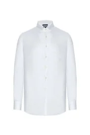 Yumuşak Dokulu Supima Pamuk Gizli Düğme Beyaz Business Gömlek