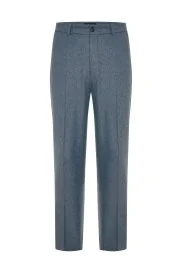 Hemington - Yün Kaşmir Çelik Mavi Flanel Chino Pantolon