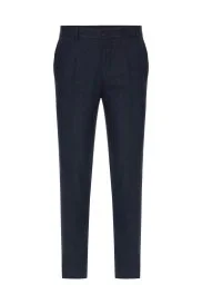 Yün Kaşmir Lacivert Flanel Pantolon