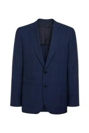 Hemington - Keten Yün Karışım Lacivert Yazlık Blazer Ceket Hemington - Keten Yün Karışım Lacivert Yazlık Blazer Ceket