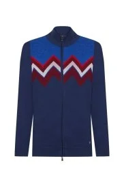 Hemington - Zigzag Desen Yün Karışımlı Lacivert Hırka Hemington - Zigzag Desen Yün Karışımlı Lacivert Hırka