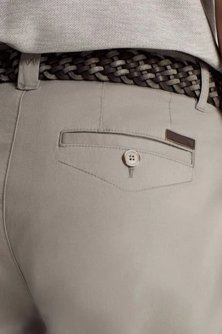 Açık Gri Pamuk Karışım Yazlık Chino Pantolon