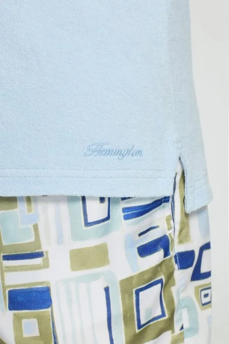 Açık Mavi Havlu Kumaş Polo Yaka Çocuk T-Shirt