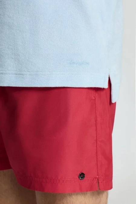 Açık Mavi Havlu Kumaş Polo Yaka T-Shirt