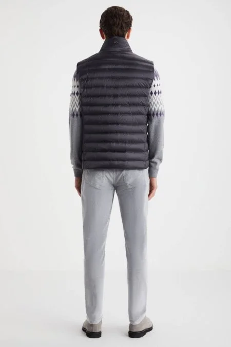 Koyu Gri Activewear Kaz Tüyü Şişme Yelek