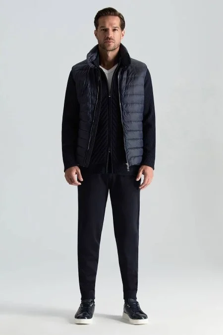 Lacivert Activewear Kaz Tüyü Şişme Yelek