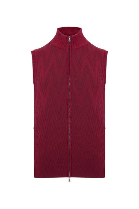 Activewear Merino Yün Bordo Yelek