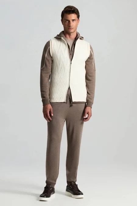 Activewear Merino Yün Ekru Yelek