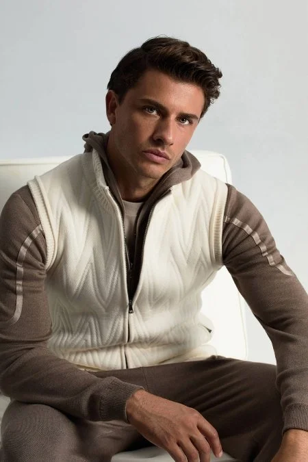 Activewear Merino Yün Ekru Yelek