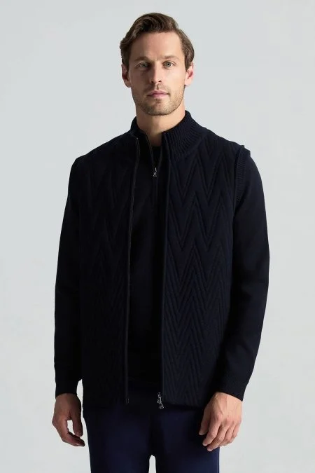 Activewear Merino Yün Lacivert Yelek