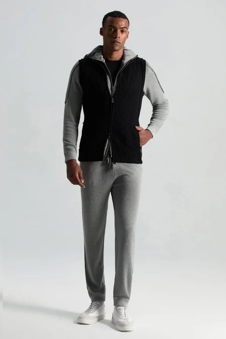 Activewear Merino Yün Siyah Yelek