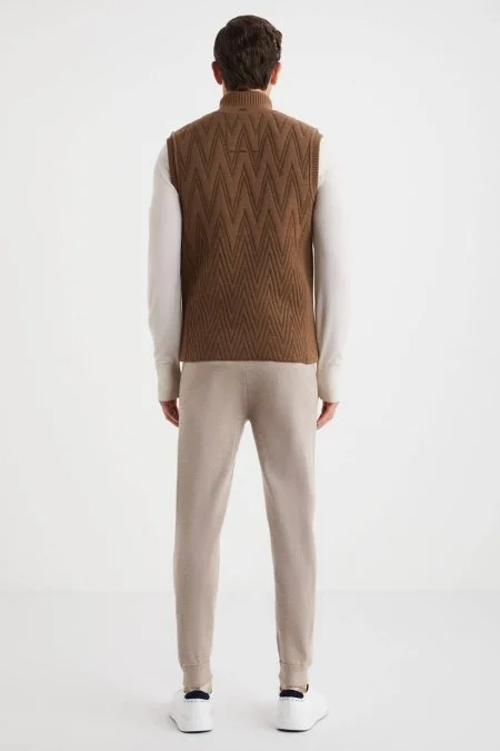 Activewear Merino Yün Tütün Rengi Yelek