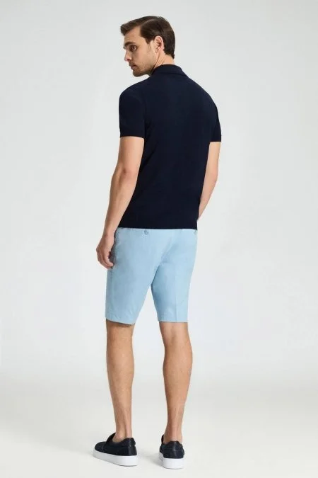 Baklava Desen Giza Pamuk Lacivert Triko Polo