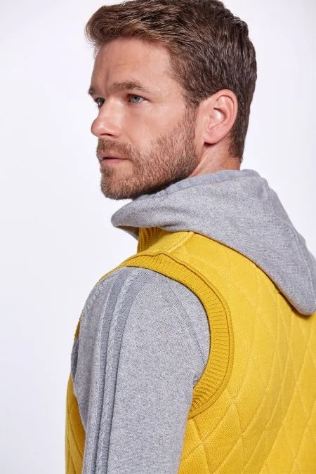 Merino Yün Activewear Sarı Triko Yelek