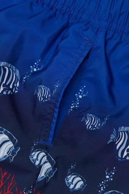 Balık Desen Lacivert Quick Dry Çocuk Mayo