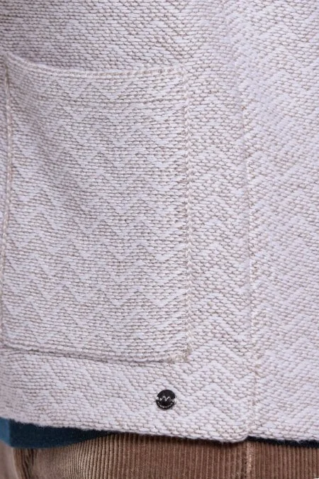 Balıksırtı Desen Saf Kaşmir Camel Triko Ceket