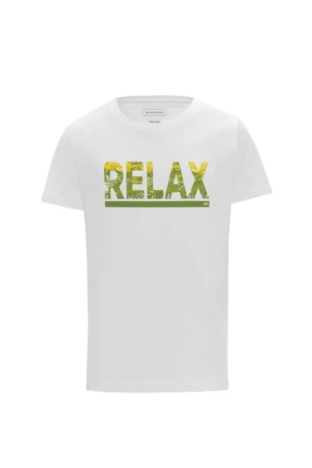 Baskılı Pima Pamuk Beyaz Çocuk T-Shirt