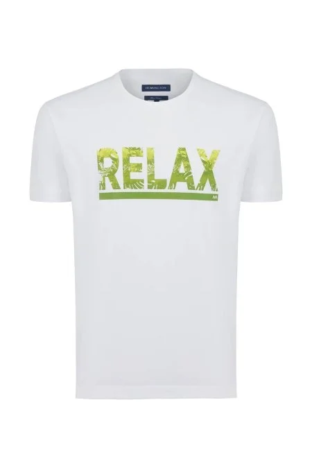 Baskılı Pima Pamuk Beyaz T-Shirt