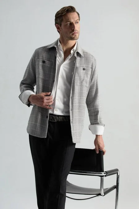 Beli Bağcıklı Antrasit Yün Chino Jogger Pantolon