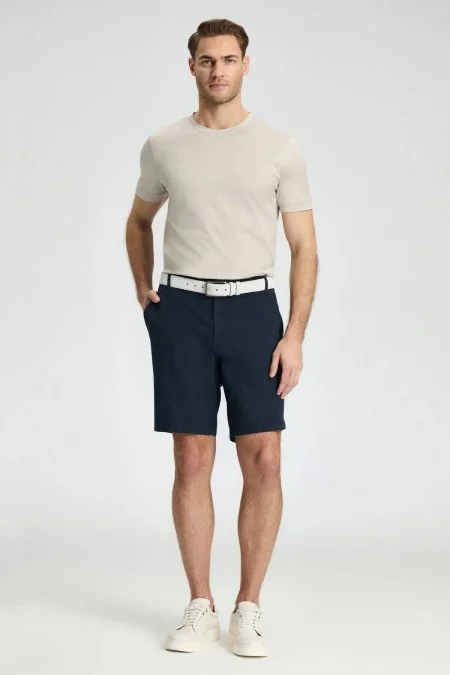 Beli Lastikli Lacivert Şort