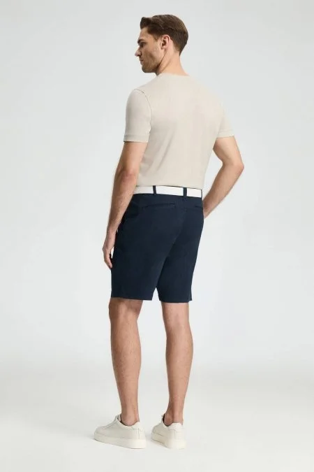 Beli Lastikli Lacivert Şort