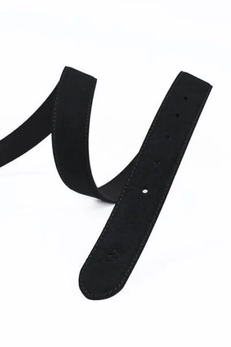 Siyah El Yapımı Süet Kemer