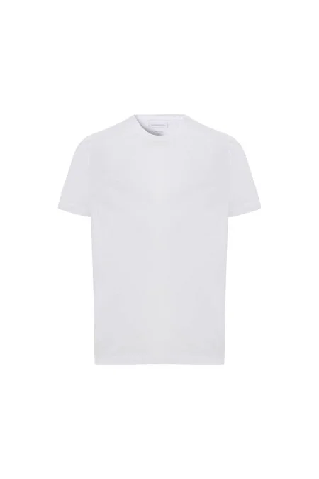 Beyaz Bisiklet Yaka Basic Çocuk T-Shirt
