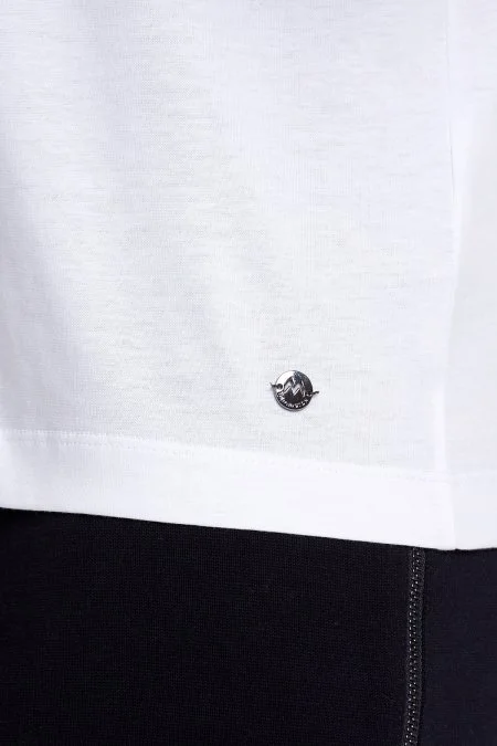 Beyaz Bisiklet Yaka Basic T-Shirt
