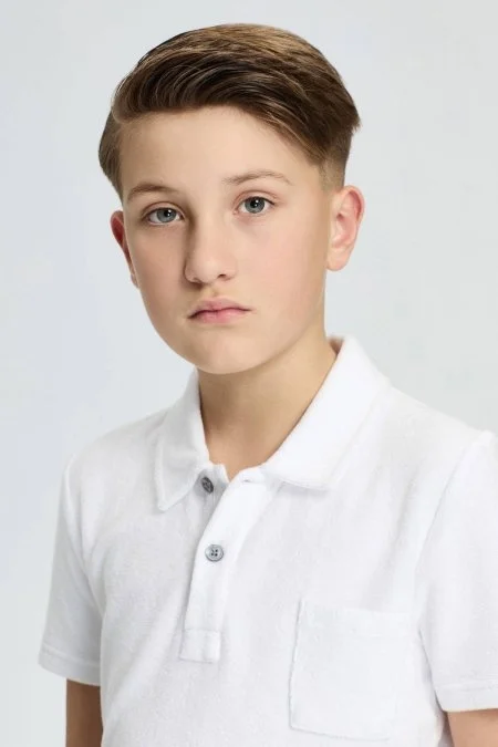 Beyaz Havlu Kumaş Polo Yaka Çocuk T-Shirt