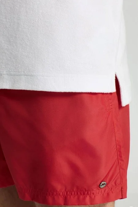 Beyaz Havlu Kumaş Polo Yaka T-Shirt