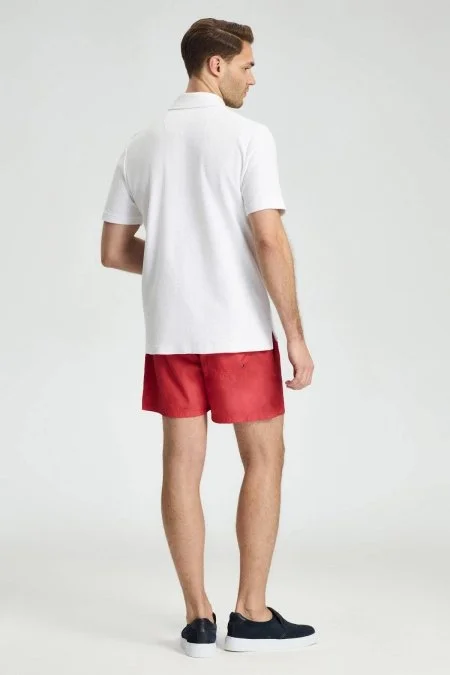 Beyaz Havlu Kumaş Polo Yaka T-Shirt