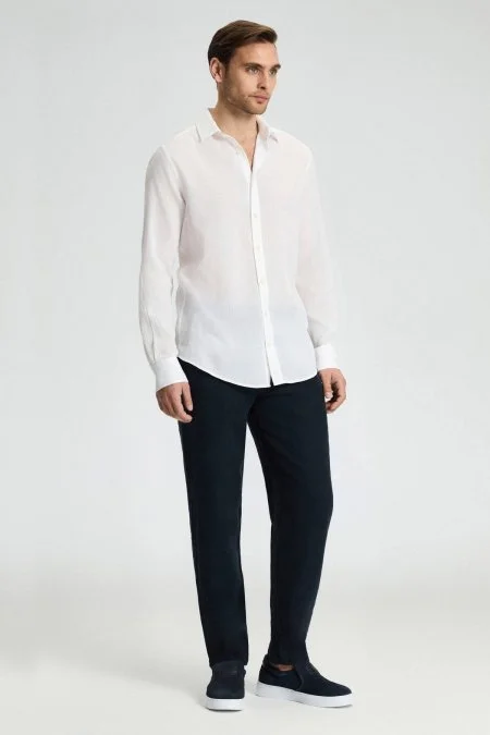 Beyaz Saf Pamuk Gömlek