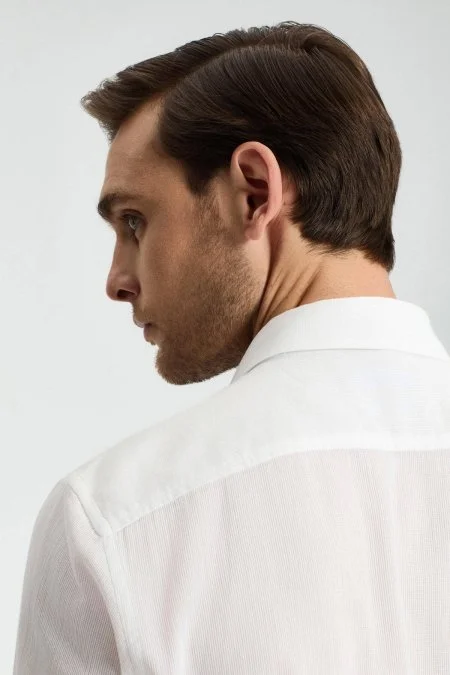 Beyaz Saf Pamuk Gömlek