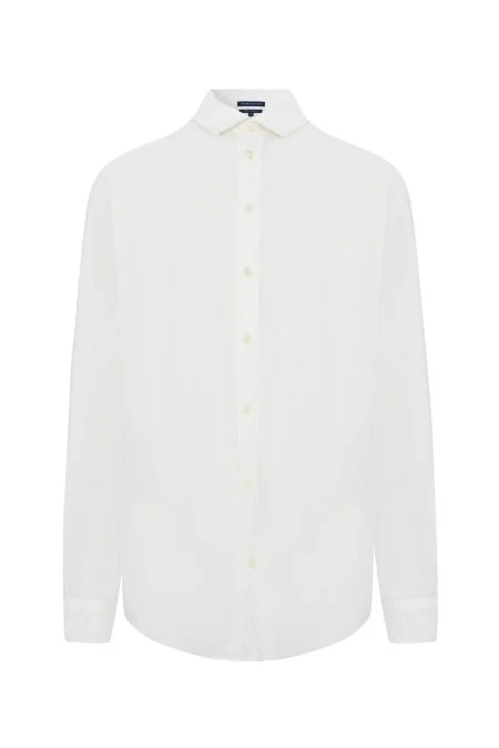 Saf Pamuk Beyaz İnce Oxford Gömlek