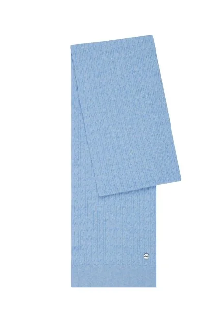 Lambswool Yün Buz Mavisi Atkı