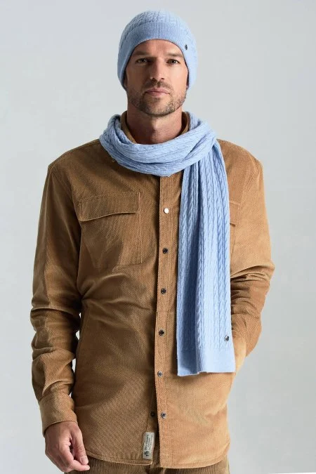 Lambswool Yün Buz Mavisi Atkı Lambswool Yün Buz Mavisi Atkı