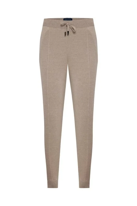 Camel Merino Yün Activewear Şerit Detaylı Triko Pantolon