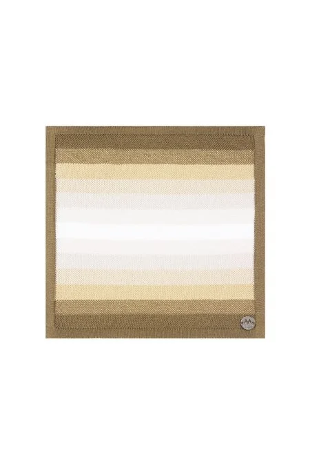 Çizgi Desen Camel Beyaz Örgü Mendil