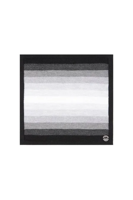 Çizgi Desen Siyah Gri Örgü Mendil