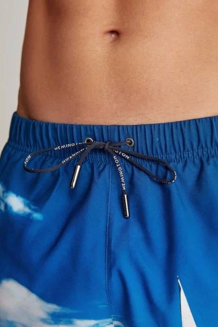 Deniz Desen Mavi Quick Dry Mayo