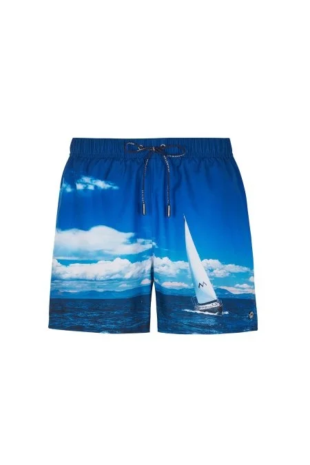 Deniz Desen Mavi Quick Dry Mayo