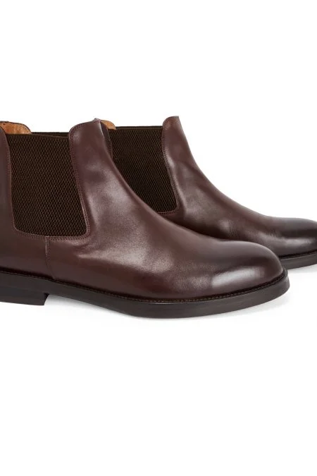 Doğal Antik Deri Kahverengi Chelsea Bot