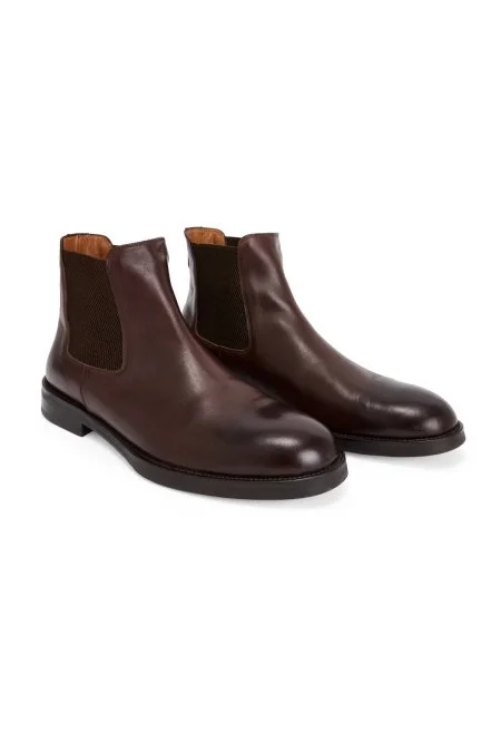 Doğal Antik Deri Kahverengi Chelsea Bot