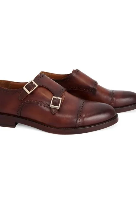 Doğal Deri Toka Detaylı Kahverengi Klasik Ayakkabı